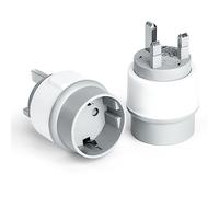Adaptateur Prise Anglaise UK Prise Anglaise Adaptateur Francais Adaptateur Voyage Europe vers UK Adaptateur Type G pour Royaumeuni Irlande Écosse Blanc 2 Pièces