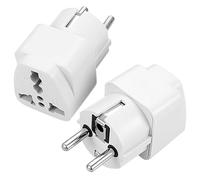 Adaptateur Prise Chine vers France,2 Pack Adaptateur Prise Universel de Voyage,Adaptateur Prise Universelle pour Allemagne, France,Espagne, Pays-Bas, Suède, Belgique, République tchèque, Corée du Sud