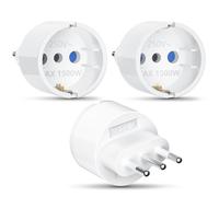Adaptateur Prise Italie 3 pièces Adaptateur de Voyage Italie, Adaptateur de Prise Italie Prise de Voyage Adaptateur Italie Prise Adaptateur Italie Europe/Allemagne vers Prise de Voyage Italie
