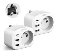 Adaptateur Prise - LENCENT - 2 USB, 1 Type-C, 1 AC - 3250W - Prise Type G - Voyage UK/Irlande