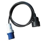 Adaptateur - Prise mâle CEE P17 vers fiche femelle type Schuko - 220 V - 16 A - 40 cm