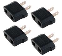 OcioDual 4X Adaptateur Prise France EU Europe vers US USA Voyage Secteur EUR FR Chine Noir