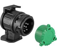 Adaptateur Prise Remorque 13 Broches Vers 7 Broches,Connecteur Fiche Attelage Voiture Pour Porte-Vélo Remorque,Avec Bouchon De Protection Vert,Adaptateur Attelage 13 Vers 7 Broches(Sk7131)