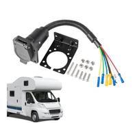 Adaptateur Prise Remorque Connecteur Remplacement 7 Broches avec Support