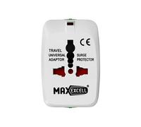 Adaptateur Prise Universel EU / USA / UK / AUS Voyant LED Max Excell Blanc