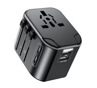 Adaptateur prise universelle, adaptateur prise de voyage avec 2USB-C, 2USB-A et 1CA, adaptateur international pour Allemagne, États-Unis, Royaume-Uni, France, Espagne, Japon, Thaïlande, Italie, AUS