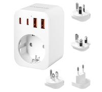 Adaptateur Prise Universelle, Adaptateur Voyage avec USB-A/Type-C, Adaptateur de Prise de Type G/B/I/C, Adaptateur Universel de Voyage pour Anglaise UK Irlande USA Canada Australie Chine Europe