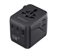 Adaptateur Prise Universelle, avec 1 USB et 2 Type C Adaptateur Universel de Voyage dans Le Monde Entier avec et 1 Prise USA/JP, pour UK EU Le l'Australie France Applicable à Plus de 200 Pays