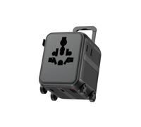 Adaptateur Prise Universelle de Voyage - Compatible avec +150 Pays - 2 Ports USB-C 1, Port USB-A Charge Rapide Prise US/UK/EU/CA/JP/CH/AUS - Xoopar Luggie Noir