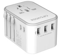 Adaptateur Prise Universelle，Redagod Adaptateur de Voyage avec 3 USB et 2 Type C Adaptateur International France vers USA EU Australie Chine Thaïlande 224+ Pays Adaptateur Prise Anglaise