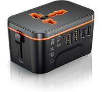 Adaptateur Prise Universelle voyage avec 2 USB A et 2 USBC,Travel Adapter International Chargeur Adaptateur Voyage Universel