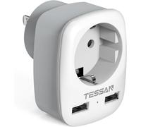 Adaptateur Prise Usa Vers France Avec 2 Usb, Type B, Pour Voyage En Américaine, Canada, Mexique, Thailande, République Dominicaine, Colombie[Z2106]
