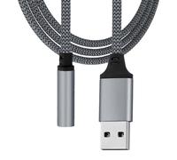 Adaptateur Prise USB - Carte Son Externe, Convertisseur Stéréo 3,5 Mm, Dongles De Sortie Audio, Câbles Souples Plug And Play | Accessoire Casque Pour PC Portable Ordinateur De Bureau Chrome Livres Uti