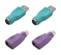 Adaptateur PS/2 Vers USB, Adaptateur Clavier Souris Switch, Convertisseur USB Clavier Passif, Adaptateur PS2 USB Clavier Mini DIN Violet, Lot De 4, Adaptateur Pour PSVR2 PC Et Ordinateurs Rétro