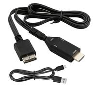 Adaptateur PS1/PS2 vers HDMI avec 1m Câble AV, Convertisseur PS1/PS2 vers HDMI Vidéo Audio 720P 1080P, Signal Stable Sans Perte, Plug and Play pour Consoles de Jeu Rétro, Compatible TV HD Moniteurs