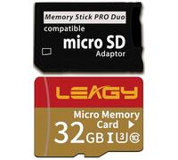 Adaptateur PSP Memory Stick avec microSD 32GB, Micro SD/SDHC/SDXC vers Memory Stick Pro Duo MagicGate, Compatible avec PlayStation Portable, caméra, Handycam, téléphone et PSP 1000/2000/3000.