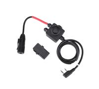 Adaptateur PTT pour Écouteurs Adaptateur PTT Plastique Interface 3,5 mm Clip de Ceinture Noir Câble de Connexion Facile pour Série TAC