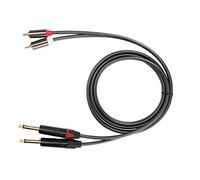 Adaptateur R C A à 1/4, Cordons de Fil 6,35 Mm StéRéo à 2 R C Câble d'insert Phono avec Bougies à Orage doré 1,5 M Cordon d'interconnexion pour l'amplificateur de Mélangeur Microphone