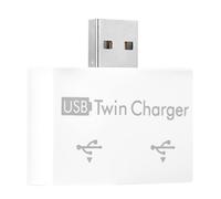 Adaptateur R partiteur de Chargeur Double USB 2 0 Mâle vers 2 Ports USB Hub Conception Compacte et pour Le Chargement Simultan de Deux Appareils Blanc