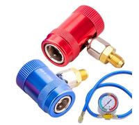 Adaptateur R1234Yf R134A - Valve Service, Connecteur Gaz | Raccords Charge Fluide Réfrigérant Clim Auto, Conversion Tuyauterie Air Conditionné, Compresseur Entretien Système Refroidissement