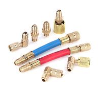 Adaptateur R134a, 8 Pièces R12 Connecteur Rapide Réservoir De Réfrigérant Pompe à Vide Port Adaptateur De Connexion Ensemble pour Climatiseur