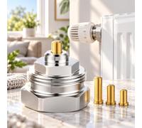 Adaptateur radiateur, pour Oventrop M30×1.0 Old-Type Radiator Valve | Adaptateur en laiton M30x1,0 vers M30x1,5 pour une connexion stable avec une tête thermostatique adaptée
