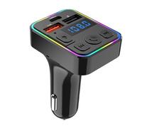 Adaptateur radio de voiture - Récepteur FM sans fil double USB, port multi-appareil sans fil de type C avec récepteur de port de type C pour mise à niveau stéréo, preuve d'appel fournie, connexion en