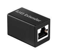 Adaptateur Rallonge Ethernet Coupleur Rj45 Design Compact Noir