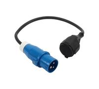 Adaptateur- rallonge mâle CEE17/ femelle Française 16A - cordon: 60 cm - pour camping-cars.