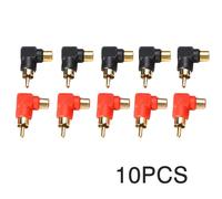 adaptateur RCA à Angle droit, connecteur RCA mâle à RCA femelle 5x noir + 5x rouge, ensemble de câbles