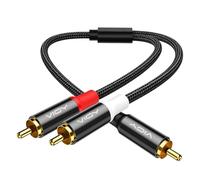 Adaptateur RCA en Y for caisson de basses, câble audio stéréo double blindage 1 RCA mâle vers 2 RCA mâles for caisson de basses, DVD, TV, ampli, home cinéma(RCA-M to 2RCA-M,3m)