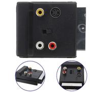 Adaptateur RCA - JIE - Prise Péritel Mâle à Femelle - S-Video - 3 RCA Audio - Plastique Noir