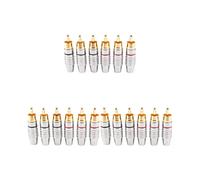 Adaptateur RCA Mâle, Connecteur Audio à Souder Plaqué or Phono, Haut de Gamme - Pack de 18, Argent