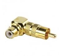 adaptateur RCA male-femelle coudé plaque Or