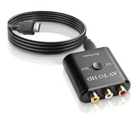 Adaptateur RCA vers HDMI 1080P AV vers HDMI avec commutation 16:9/4:3 Composite CVBS Cinch Video Audio Convertisseur avec câble HDMI