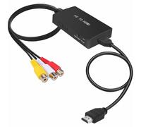 Adaptateur RCA vers HDMI 1080p, convertisseur AV compatible PC, ordinateur portable, Xbox, PS4, PS3, TV, décodeur, lecteur Blu-ray, appareil photo, D