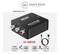 Adaptateur RCA vers HDMI 1080p GANA AV2HDMI pour TV, PS2, DVD, Wii