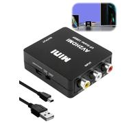 Adaptateur RCA vers HDMI 1080P Vidéo Signal Audio Convertisseur AV CVBS vers HDMI Compatible avec TV PS2 PS3 WII N64 Lecteur DVD Caméra Xbox 360 Gamecube Blue-Ray Laptop
