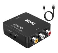 Adaptateur RCA vers HDMI, Convertisseur vidéo Mini AV vers HDMI Prise en Charge 1080P 3RCA Composite avec câble de Charge USB A193