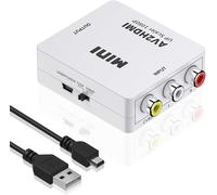 Adaptateur Rca Vers Hdmi, Mini Av Cvbs Vers Hdmi Vidéo Audio Convertisseurs Av Vers Hdmi Adaptateur Support 1080 720P Supporte Pal/Ntsc Pour Caméra, Ps2, Ps3, Wii, N64,Snes, Nes, Dvd-Blanc[Z83]