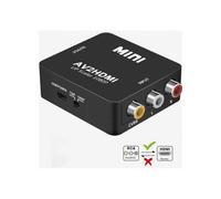 Adaptateur RCA vers HDMI, mini convertisseur AV, 1080p, compatible PS2 et Wii, design compact noir