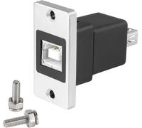 Adaptateur rectangulaire USB B vers USB 2.0 femelle vers USB 2.0 femelle, montage de données fixe, monté sur bureau, carte d'appareil, pour imprimante, scanner, fax, disque dur