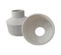 Adaptateur réducteur concentrique en plastique pour conduit de ventilation | Lot de 3 connecteurs de ventilateur d'échappement en ABS pour systèmes de flux d'air de cuisine, adaptateur de joint de