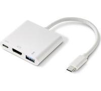 Adaptateur Renkforce RF-4366444 [1x USB-C® mâle - 1x HDMI femelle, USB 3.2 Gen 1 femelle A (USB 3.0), USB-C® femelle] Blanc