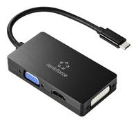 Adaptateur - Renkforce - RF-4633066 - USB-C® vers VGA/HDMI/DVI - Résolution 1920x1080