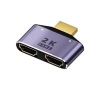 Adaptateur RéPartiteur 1 en 2 Sorties Compatible 2K @ 60Hz SéLecteur Bidirectionnel D'Affichage HD 2 en 1 avec LumièRe LED