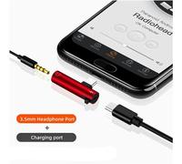 Adaptateur Répartiteur 2 En 1 Pour Iphone,Prise Jack 3.5mm Vers Écouteurs,Câble Aux,Charge De Téléphone,Sauna Audio,Pour Touristes,Pour Modèles Poly Xs X 7 8 11 11pro - Type Rouge