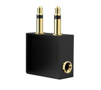 Adaptateur répartiteur audio d'avion 3,5 mm, adaptateur de port plaqué or, annulation de la prise casque de bruit femelle à mâle