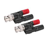 Adaptateur Répartiteur Coaxial RF Double Fiche Banane de 4 Mm, Connexion Forte pour la Construction, Les Appareils électriques, 2 Pièces BNC Mâle vers Double Fiche Banane