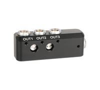 Adaptateur répartiteur d'alimentation 0B 2 broches femelle vers 3 ports 0B 2 broches avec vis de distribution d'alimentation de caméra de 6,35 mm